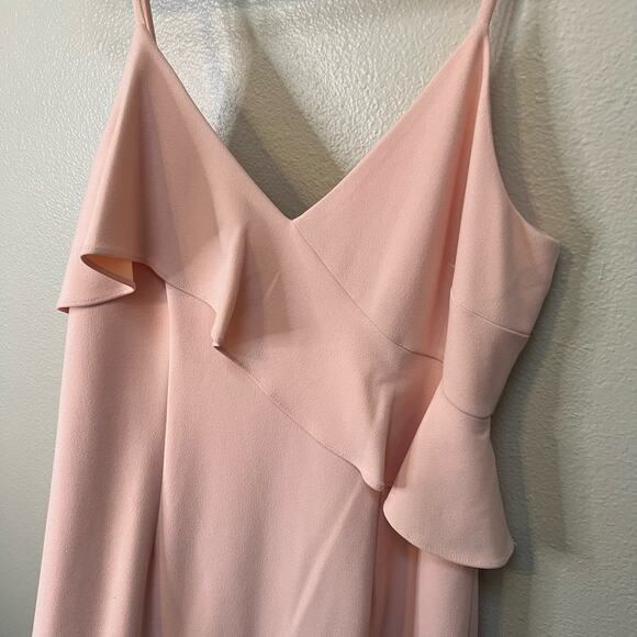 Calvin Klein Pink Ruffle Sleeveless Midi Dress Size 8 - Picture 4 of 7
